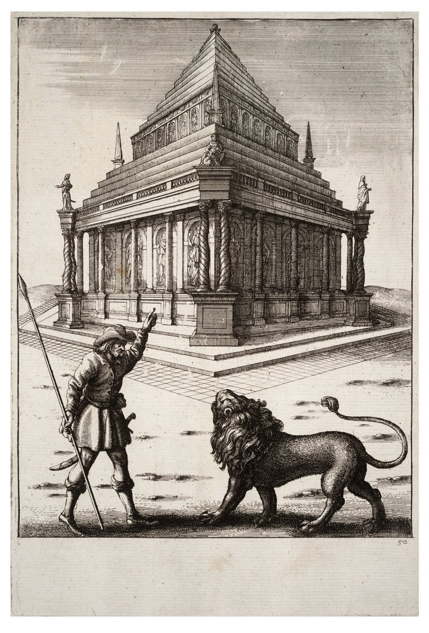 De leeuw en de boswachter door Wenceslaus Hollar