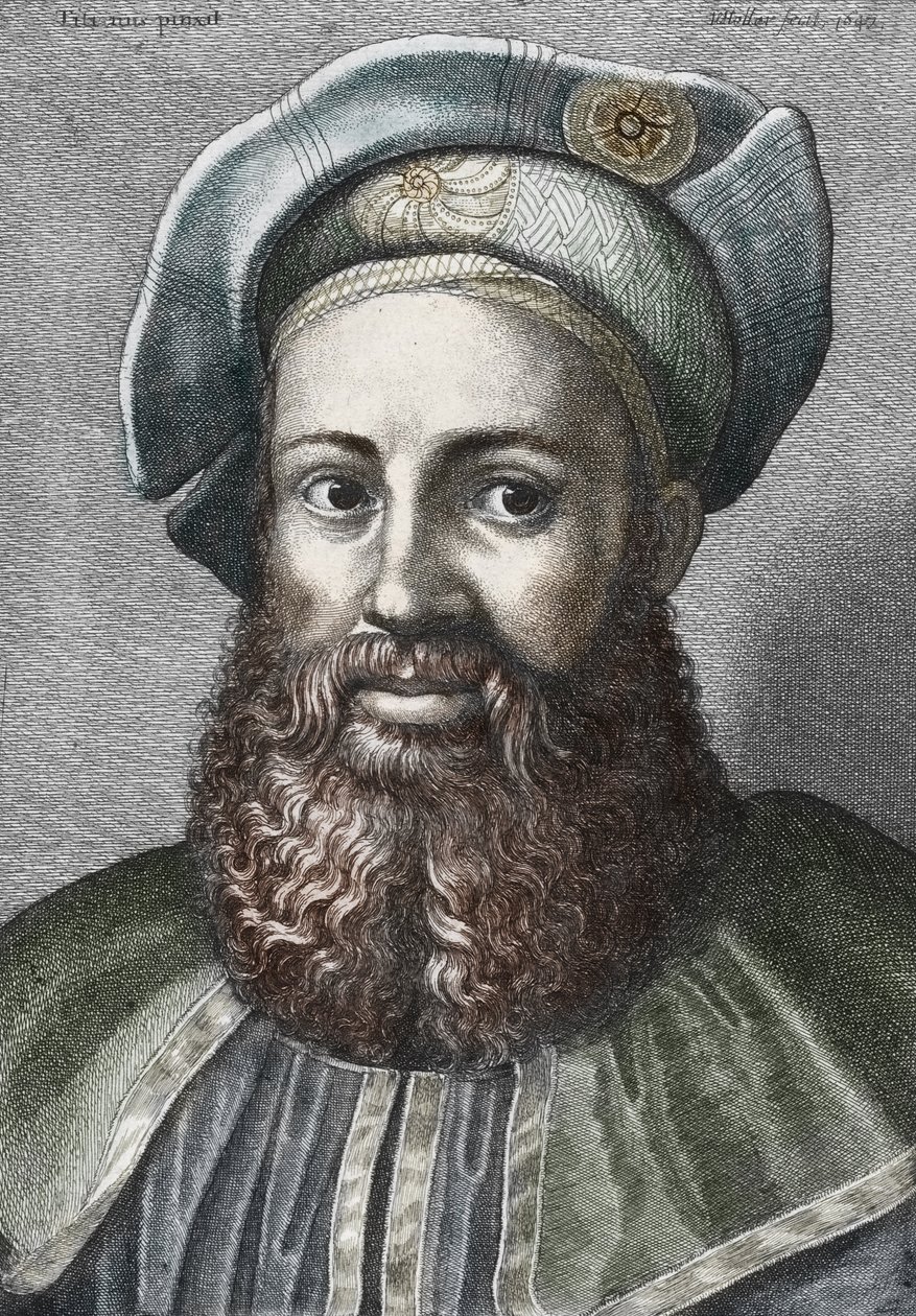 Portret van Pietro Aretino, Italiaanse dichter door Wenceslaus (after) Hollar