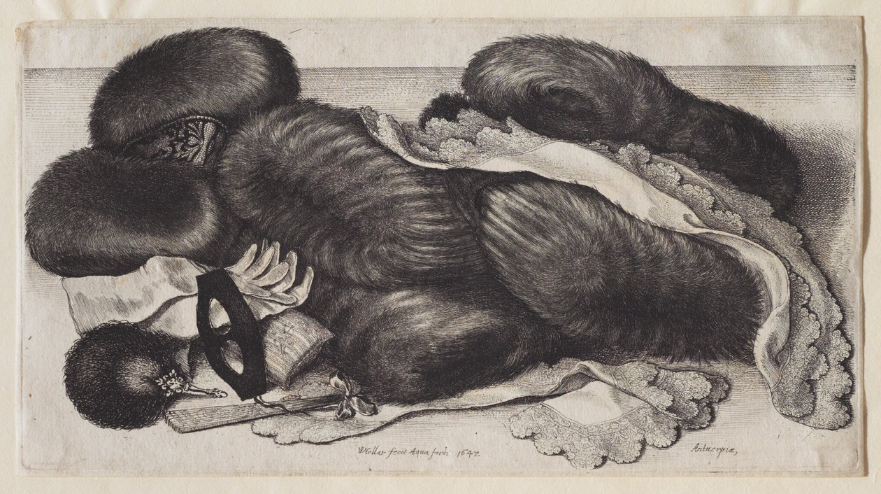 Een groep moffen door Wenceslaus Hollar