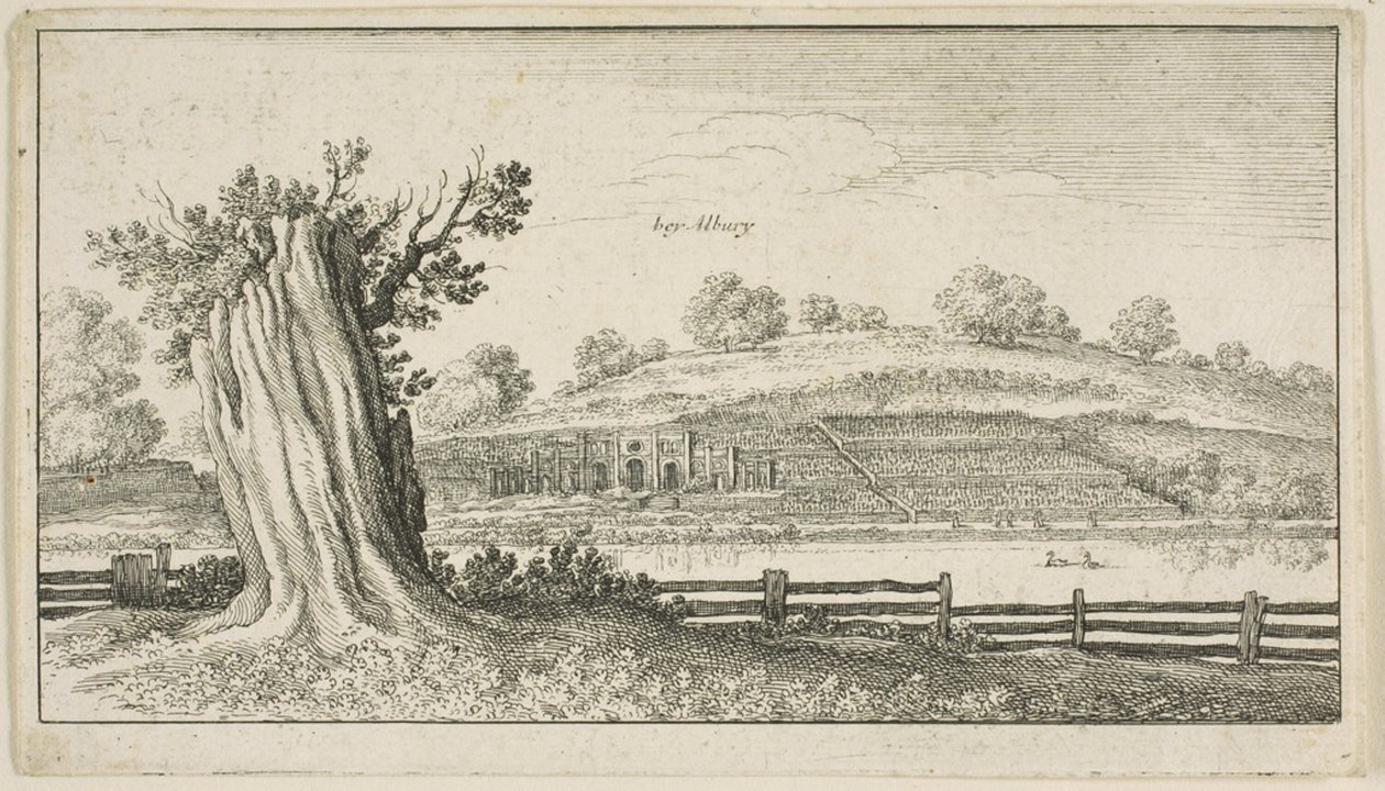 Albury met boomstronk op de voorgrond door Wenceslaus Hollar