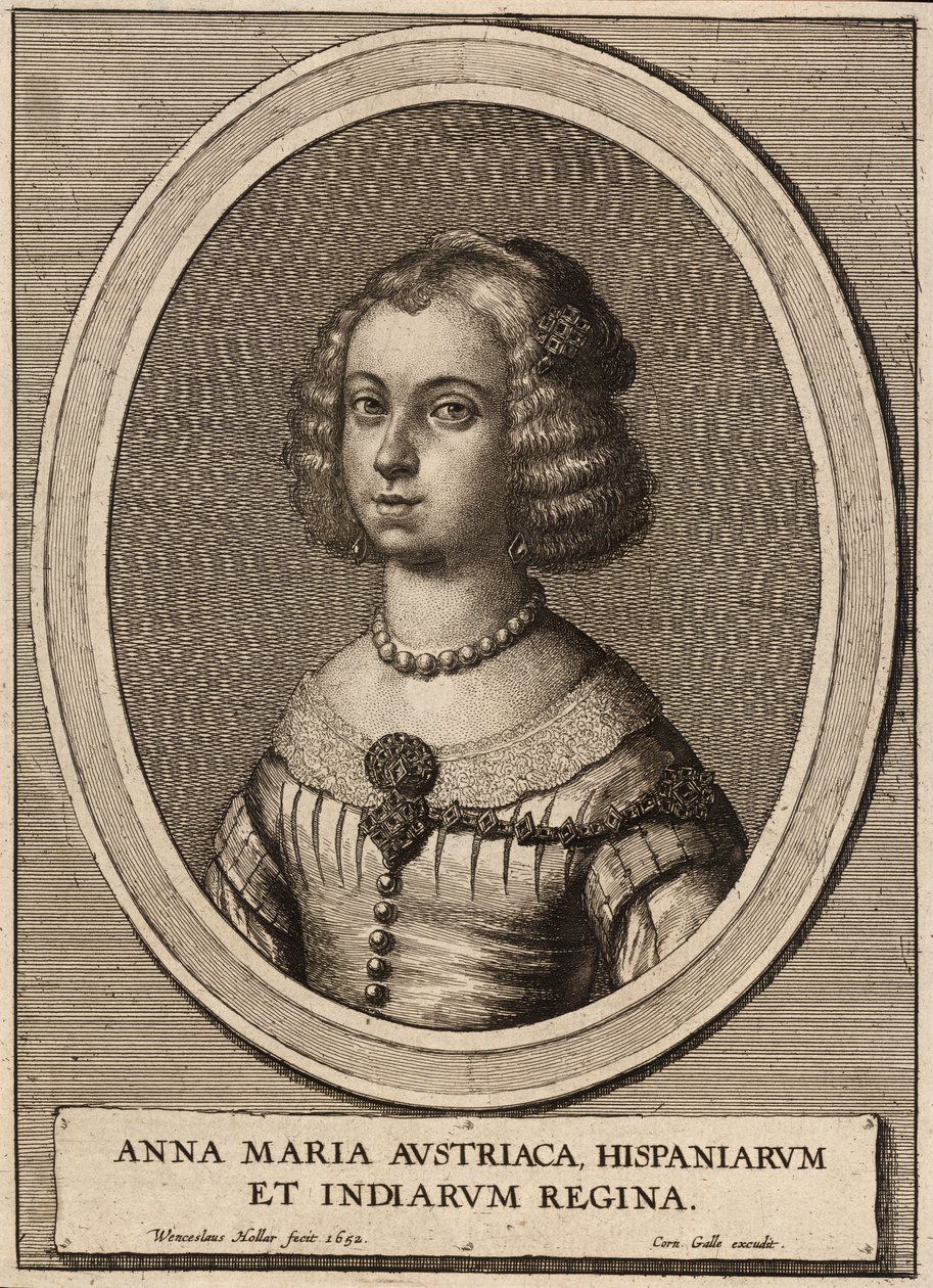 Anna Maria, Koningin van Spanje door Wenceslaus Hollar
