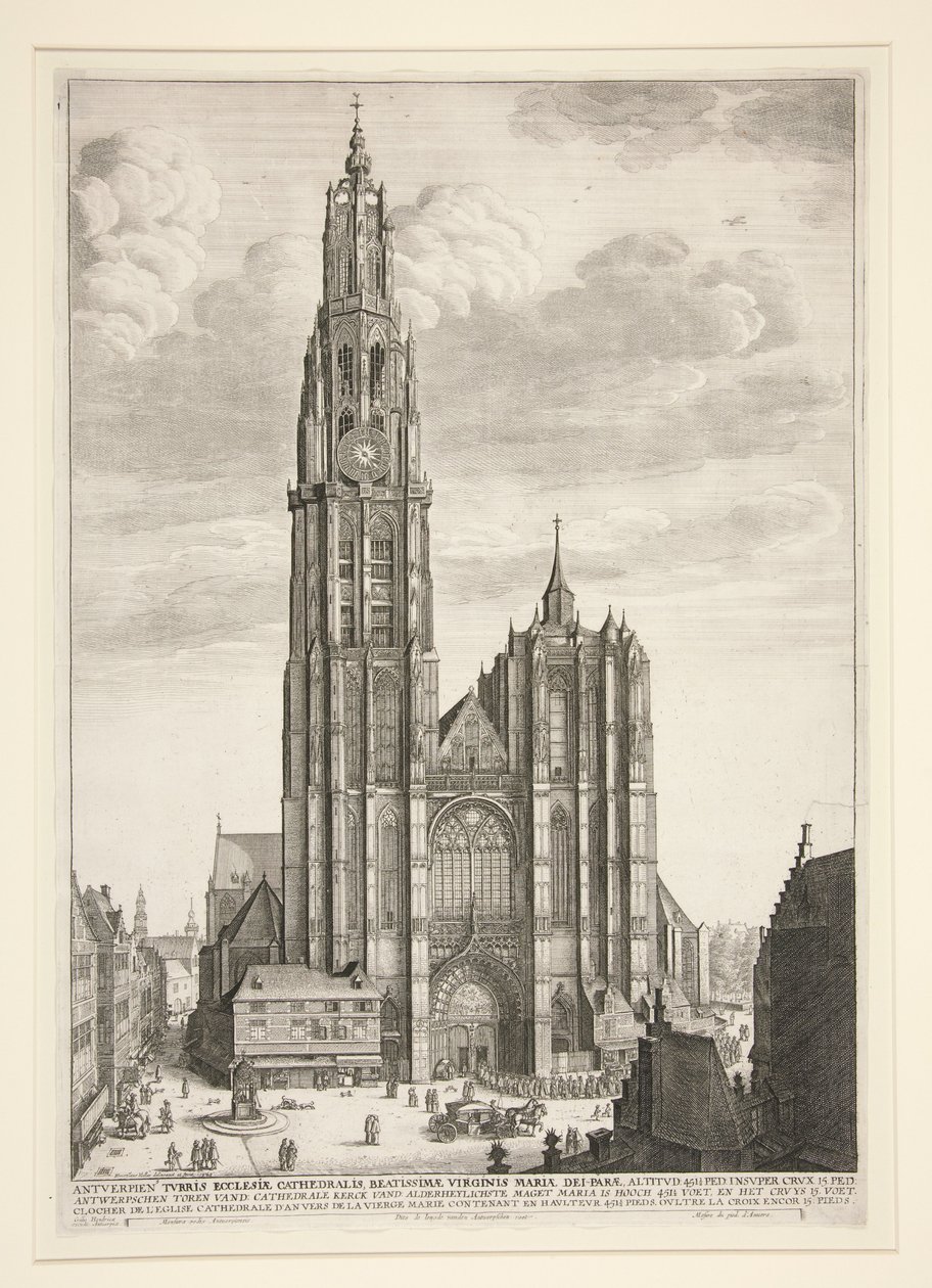De kathedraal van Antwerpen door Wenceslaus Hollar