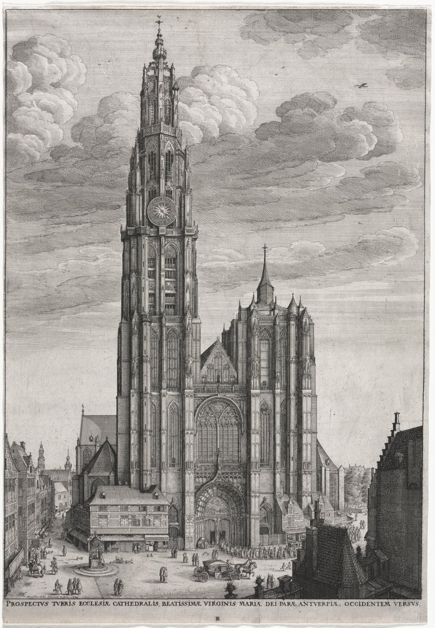 Kathedraal van Antwerpen, 1649 door Wenceslaus Hollar