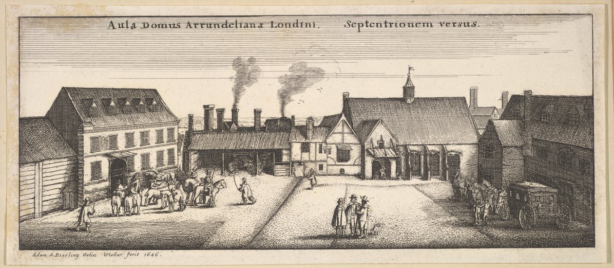 Arundel House vanuit het noorden, kopie, 17e eeuw door Wenceslaus Hollar