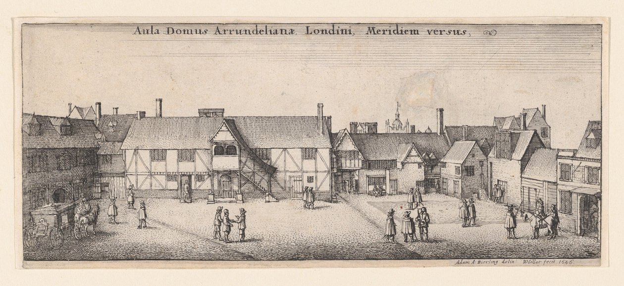 Arundel House vanuit het Zuiden door Wenceslaus Hollar