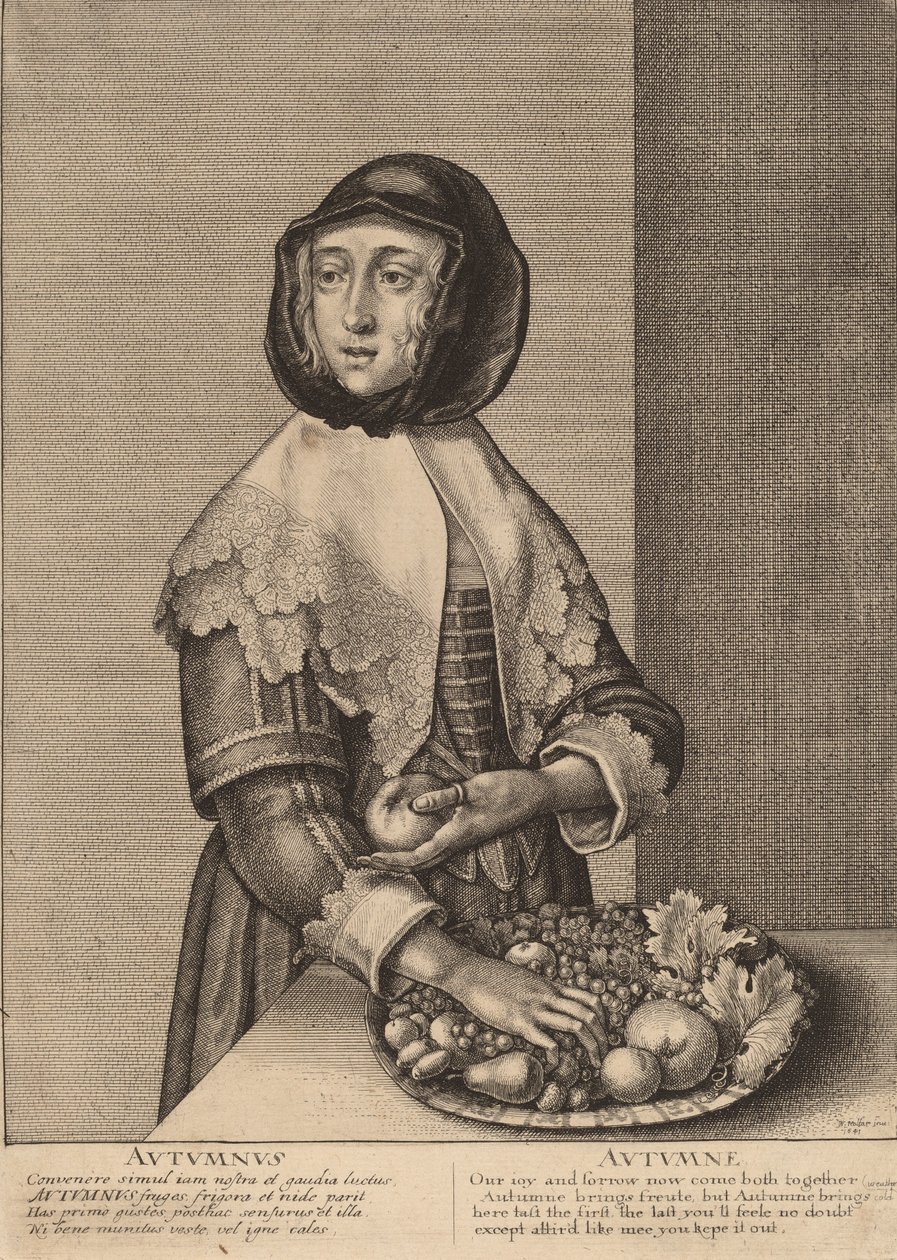 Herfst door Wenceslaus Hollar