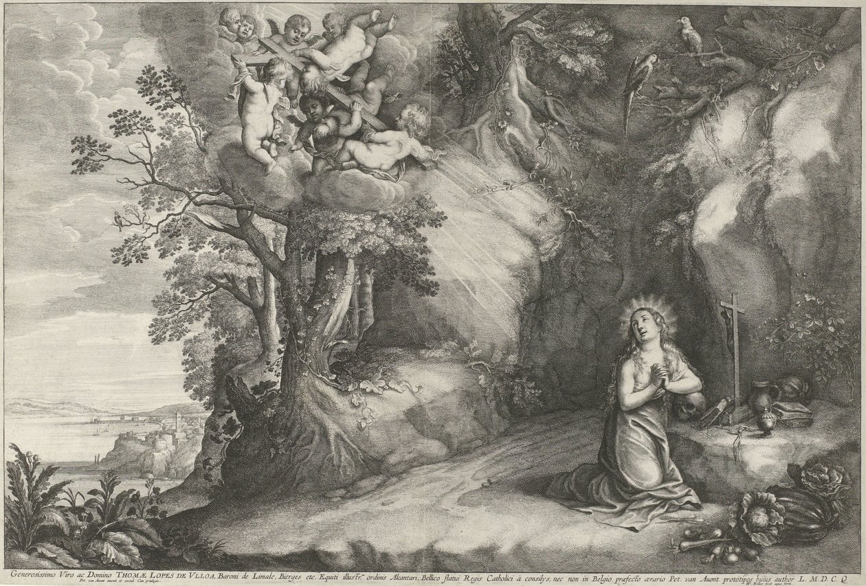Boetvaardige Maria Magdalena door Wenceslaus Hollar