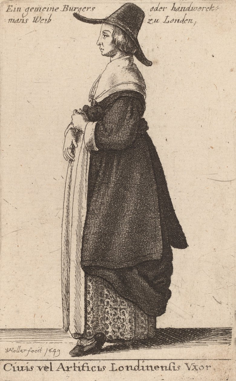 Ciuis vel Artificis Londinensis Vxor, 1643 door Wenceslaus Hollar