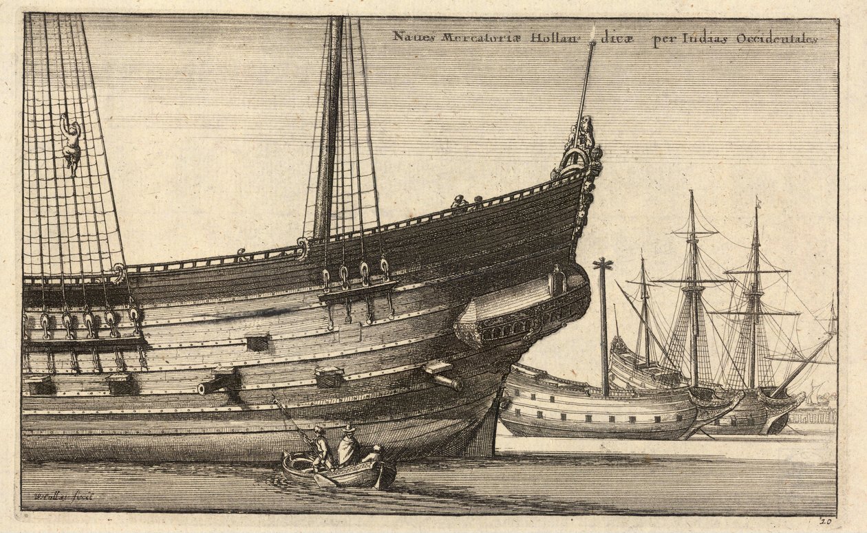 Nederlandse West-Indiëvaarder door Wenceslaus Hollar