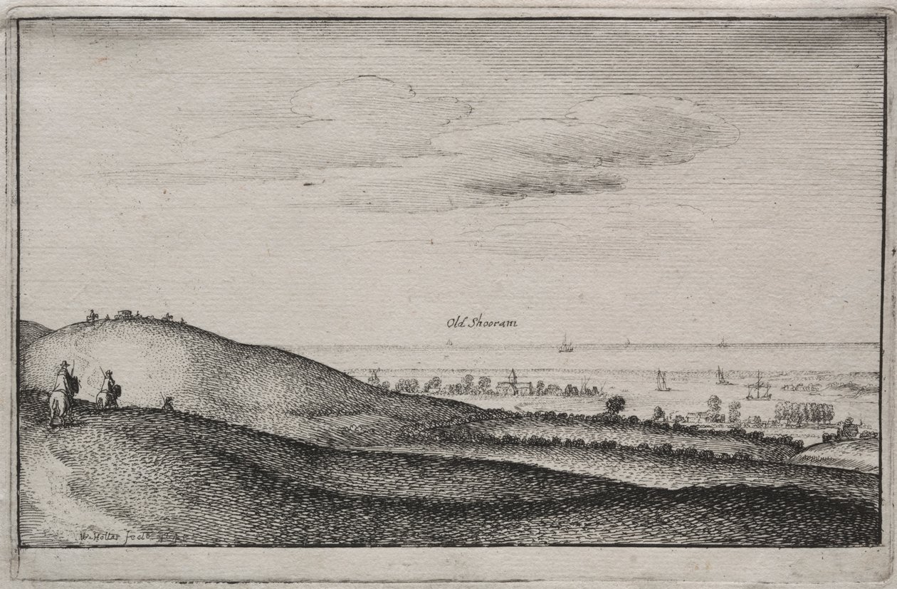 Engelse Zichten: Old Shoreham door Wenceslaus Hollar