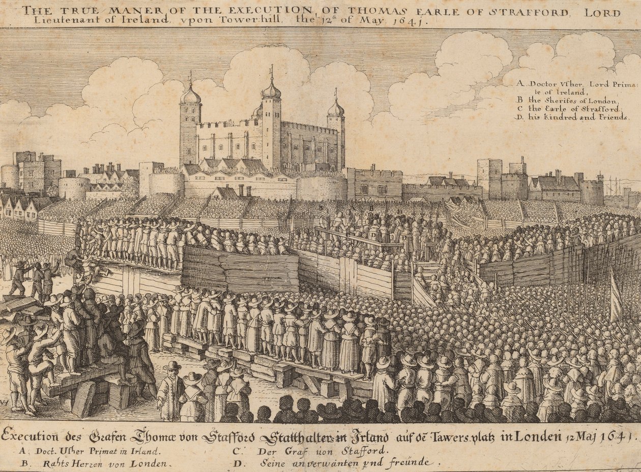 Executie van Thomas Wentworth, 1641 door Wenceslaus Hollar