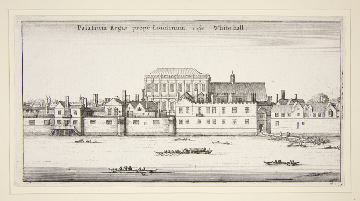Vier gezichten op Westminster, Lambeth en Whitehall, uit de serie Londense gezichten door Wenceslaus Hollar