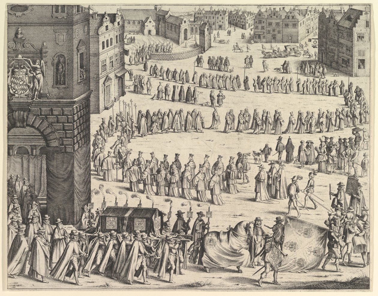 Begrafenis van Generaal Johan Baptiste von Taxis door Wenceslaus Hollar