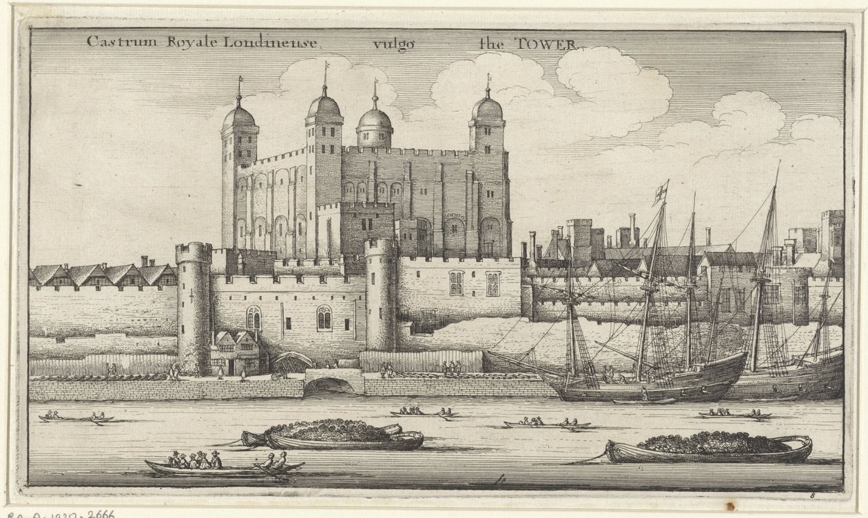Gezicht op de Tower van Londen door Wenceslaus Hollar