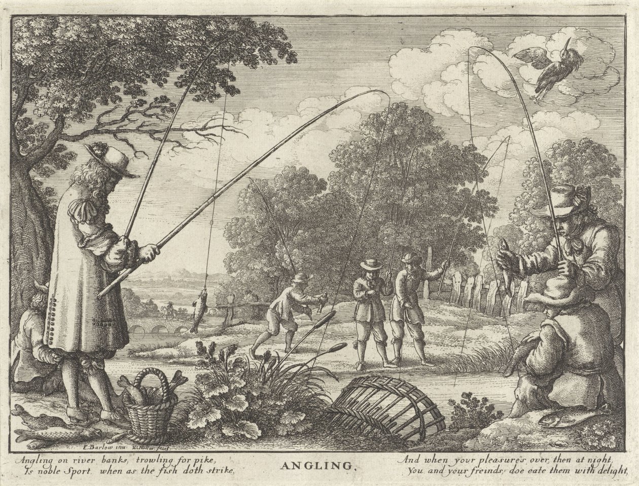 Hengelen door Wenceslaus Hollar