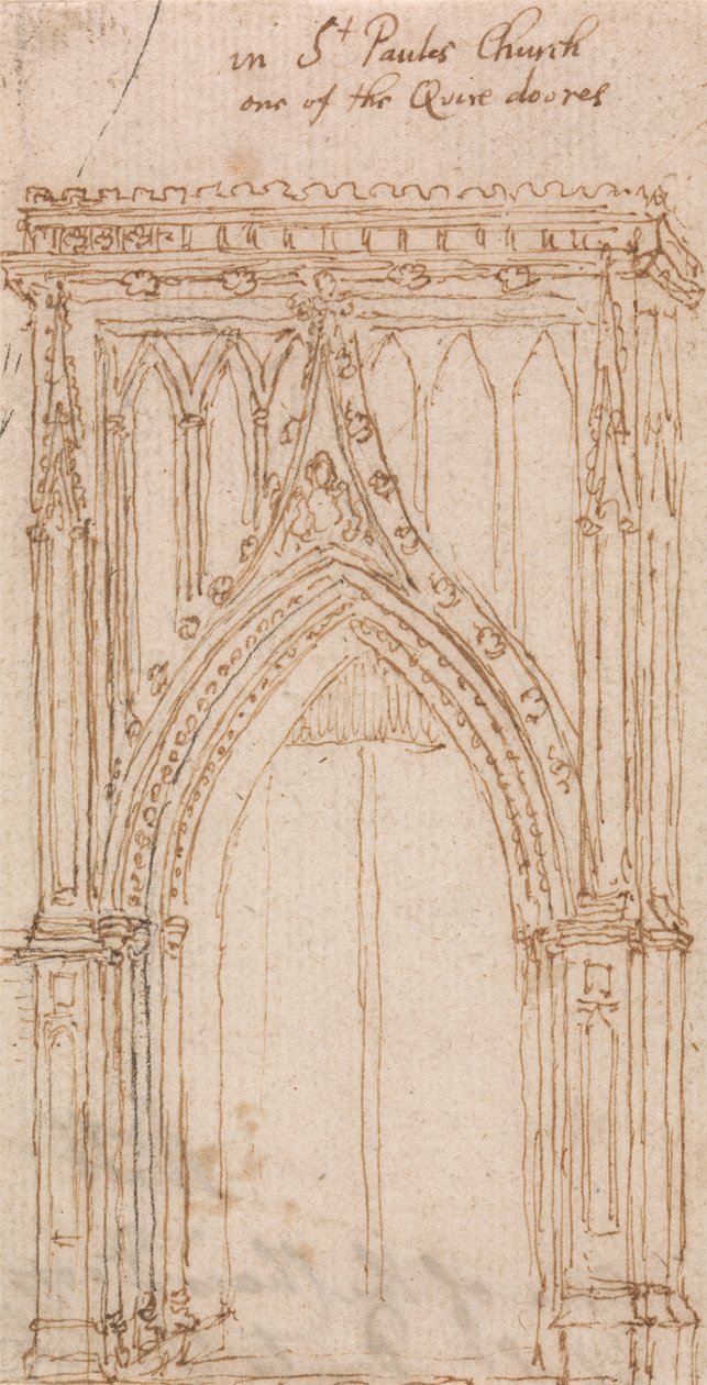 In de Sint-Pauluskerk, Een van de Koor Deuren door Wenceslaus Hollar