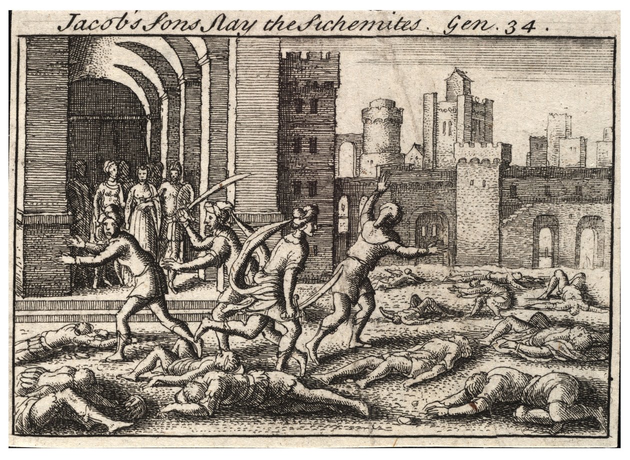 Jakobs zonen doden de Sichemieten door Wenceslaus Hollar