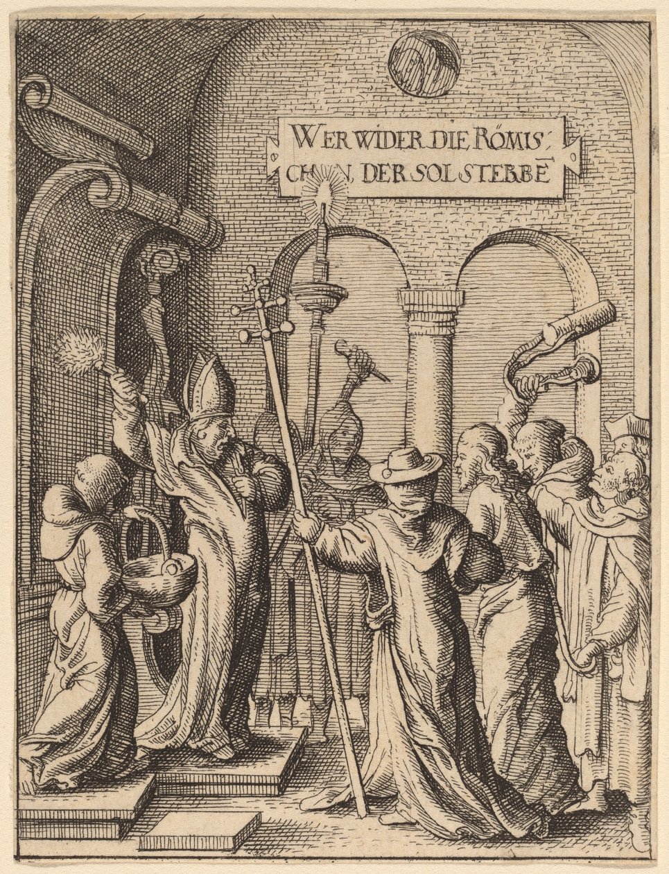 Jezus voor Kajafas door Wenceslaus Hollar