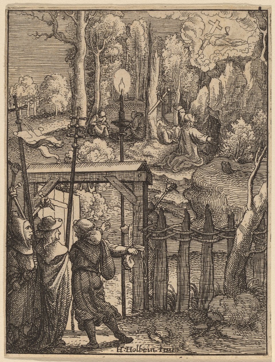 Jezus op de Olijfberg door Wenceslaus Hollar