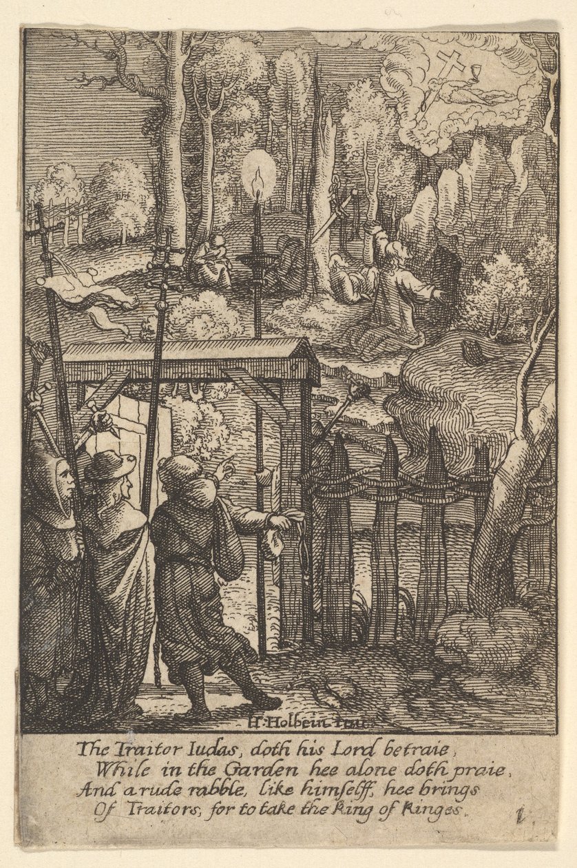 Jezus op de Olijfberg door Wenceslaus Hollar
