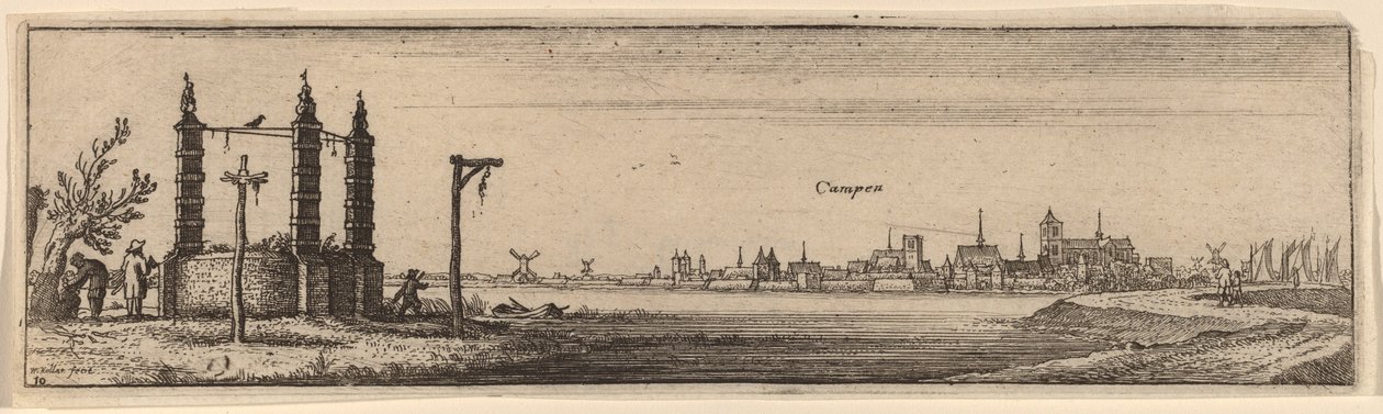 Kampen, ca. 1632 door Wenceslaus Hollar