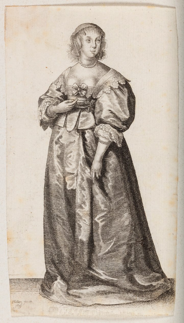 Vrouw met een parelketting en een parelarmband door Wenceslaus Hollar