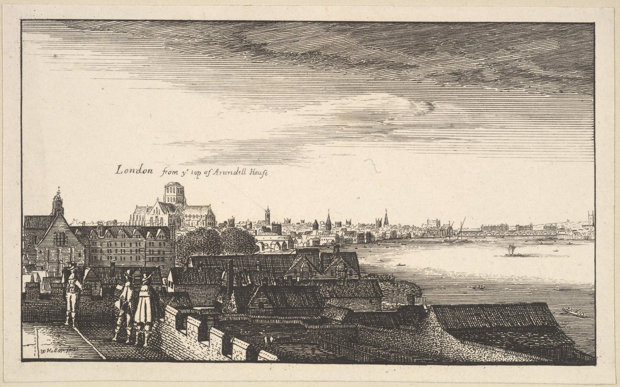 Londen vanaf Arundel House, kopie door Wenceslaus Hollar