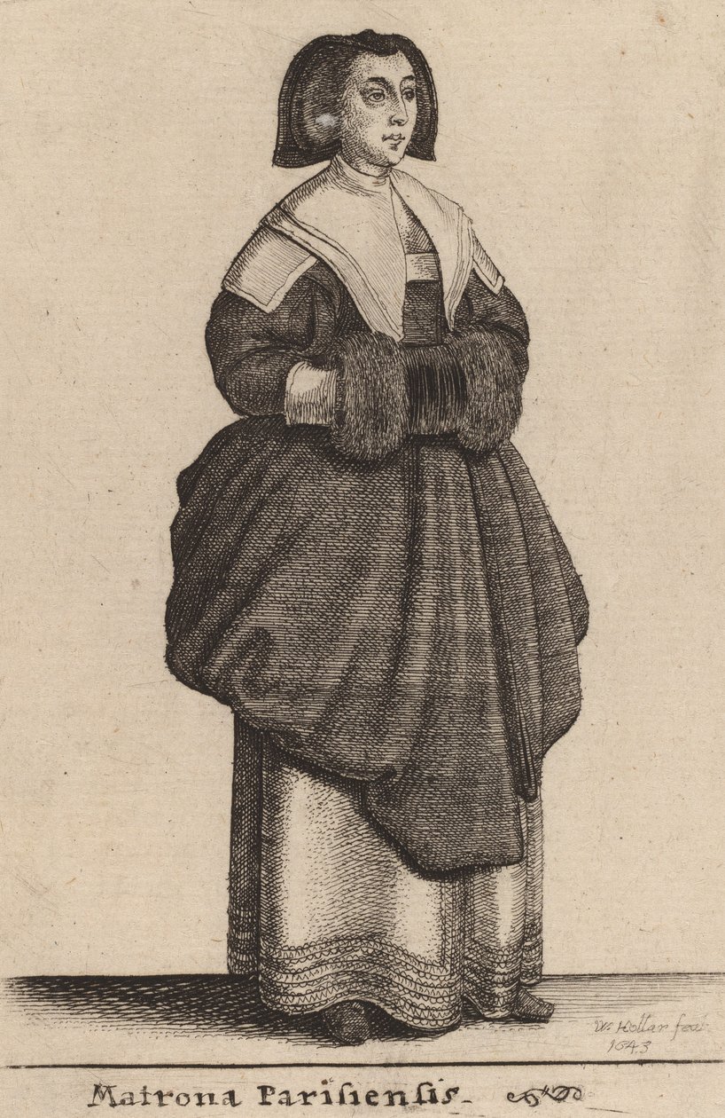 Matrona Parisiensis, 1643 door Wenceslaus Hollar