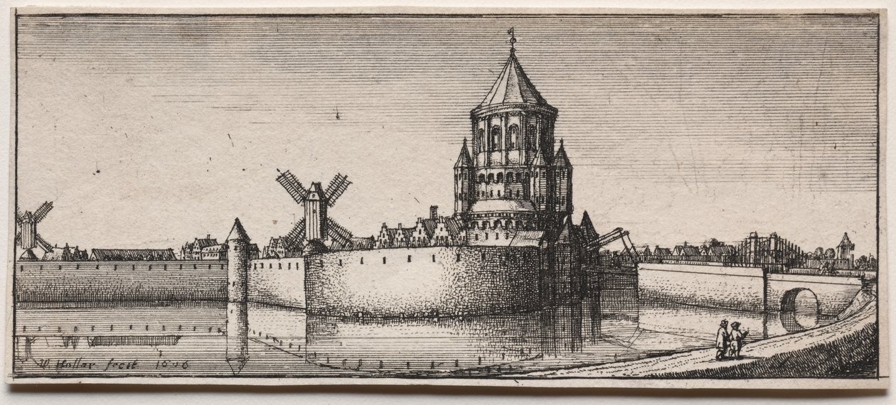 Grachtstadpoort door Wenceslaus Hollar