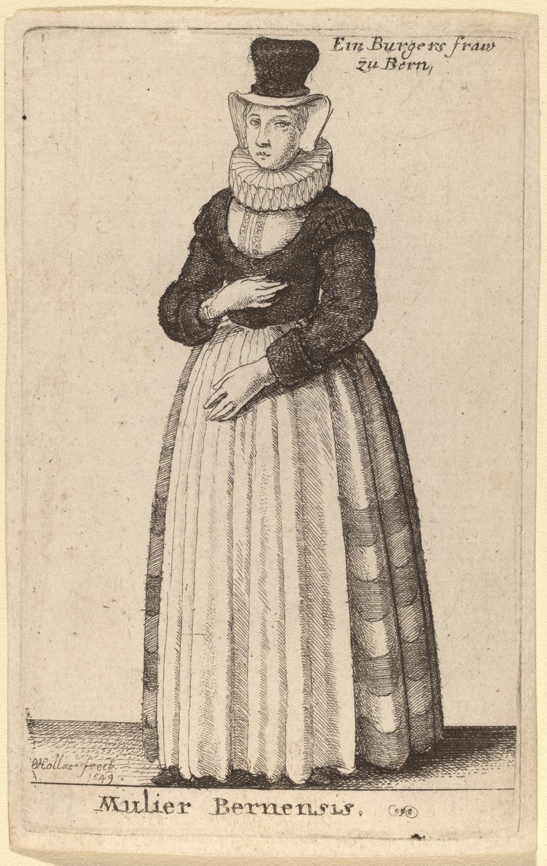 Vrouw uit Bern door Wenceslaus Hollar
