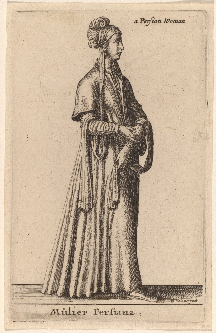 Perzische vrouw door Wenceslaus Hollar