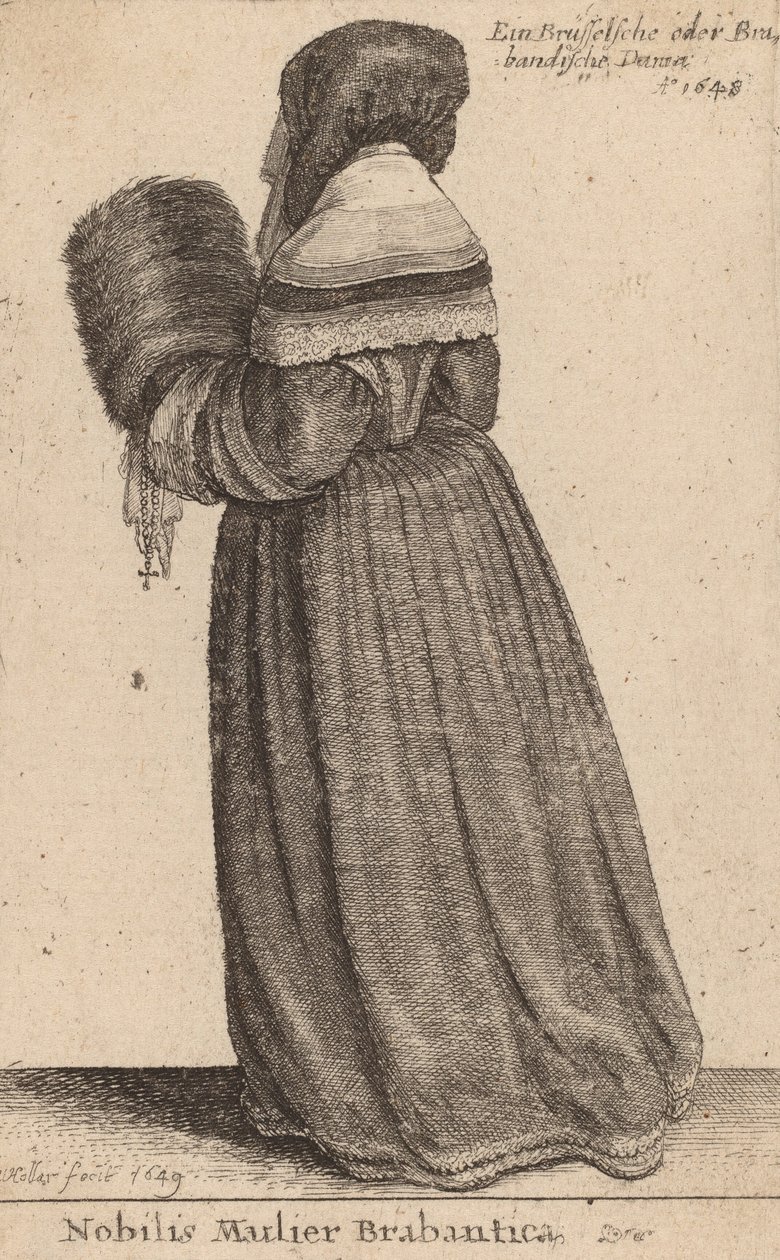 Nobilis Mulier Brabantica, 1649 door Wenceslaus Hollar