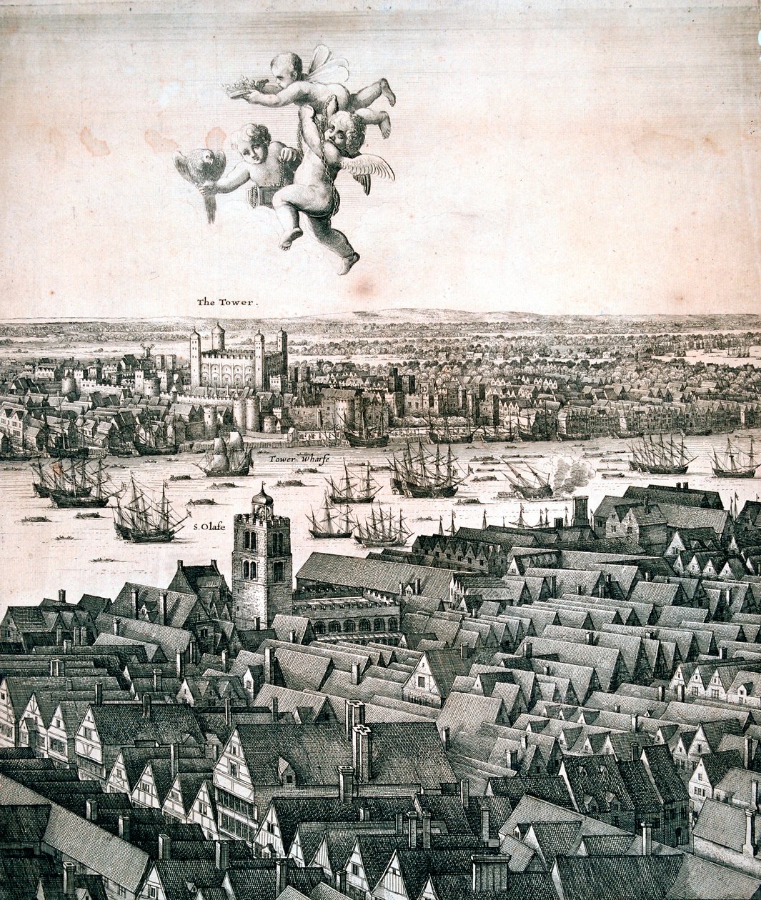 Panoramisch uitzicht op Londen, ca. 1670 door Wenceslaus Hollar