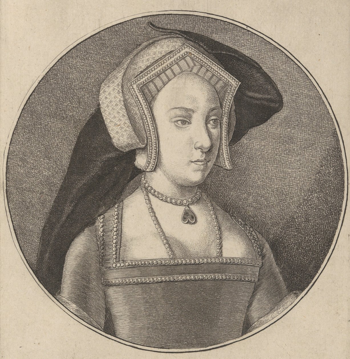 Prinses Maria, dochter van Hendrik VIII, 1647 door Wenceslaus Hollar