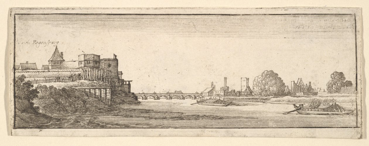 Regensburg, 1652-77 door Wenceslaus Hollar