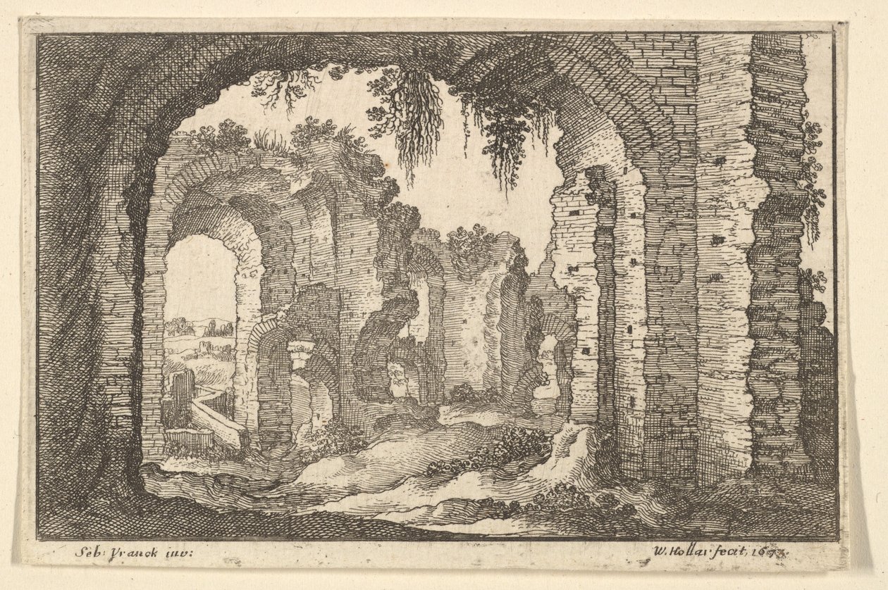 Romeinse ruïnes, 1673 door Wenceslaus Hollar