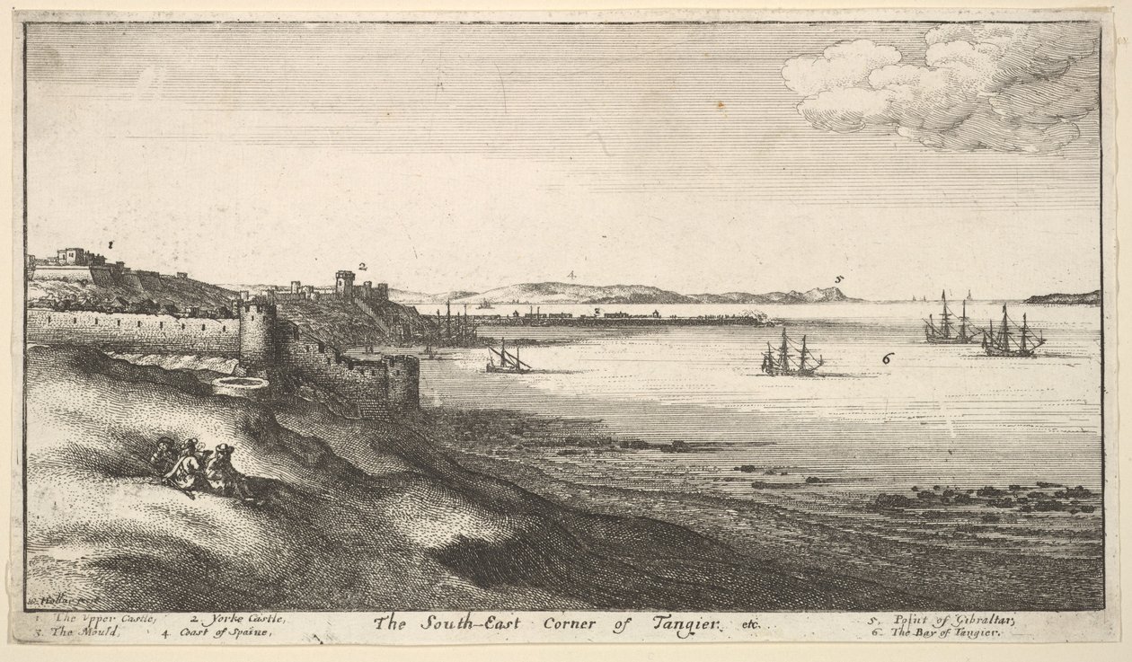 Zuidoostelijke hoek van Tanger door Wenceslaus Hollar