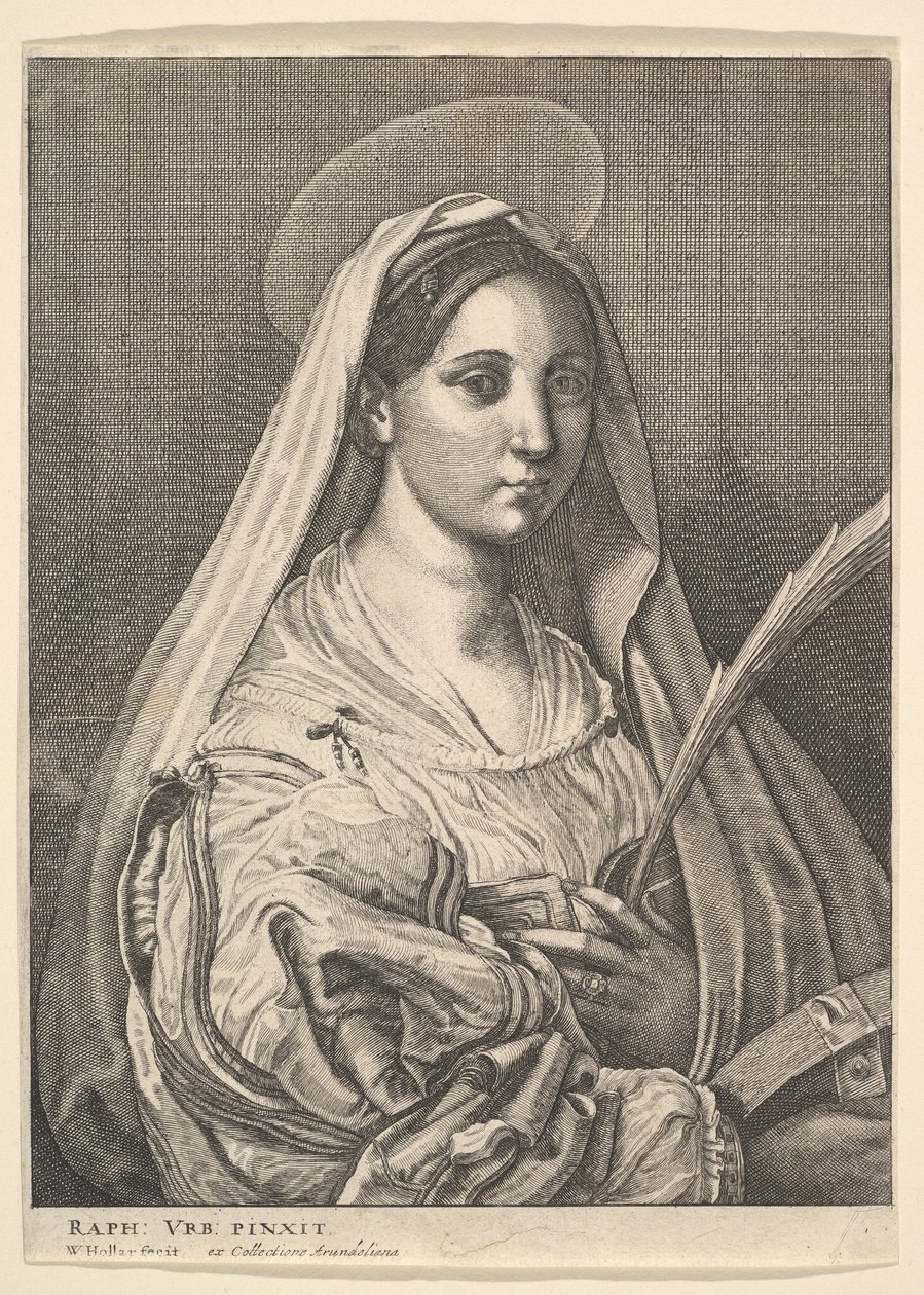 St. Catharina van Alexandrië, 1644-52 door Wenceslaus Hollar
