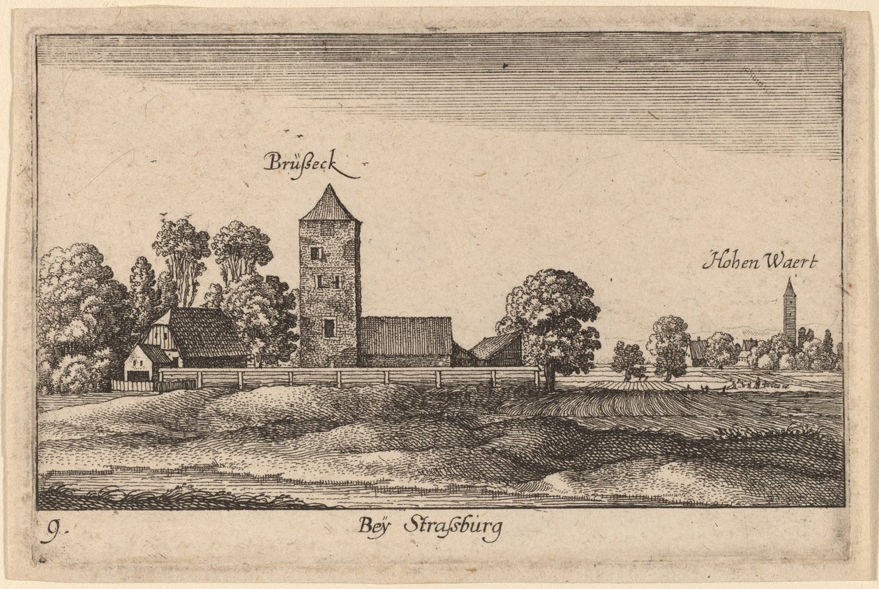 Straatsburg door Wenceslaus Hollar