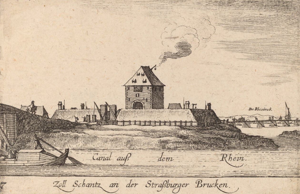 Straatsburg: Het tolhuis, 1635 door Wenceslaus Hollar