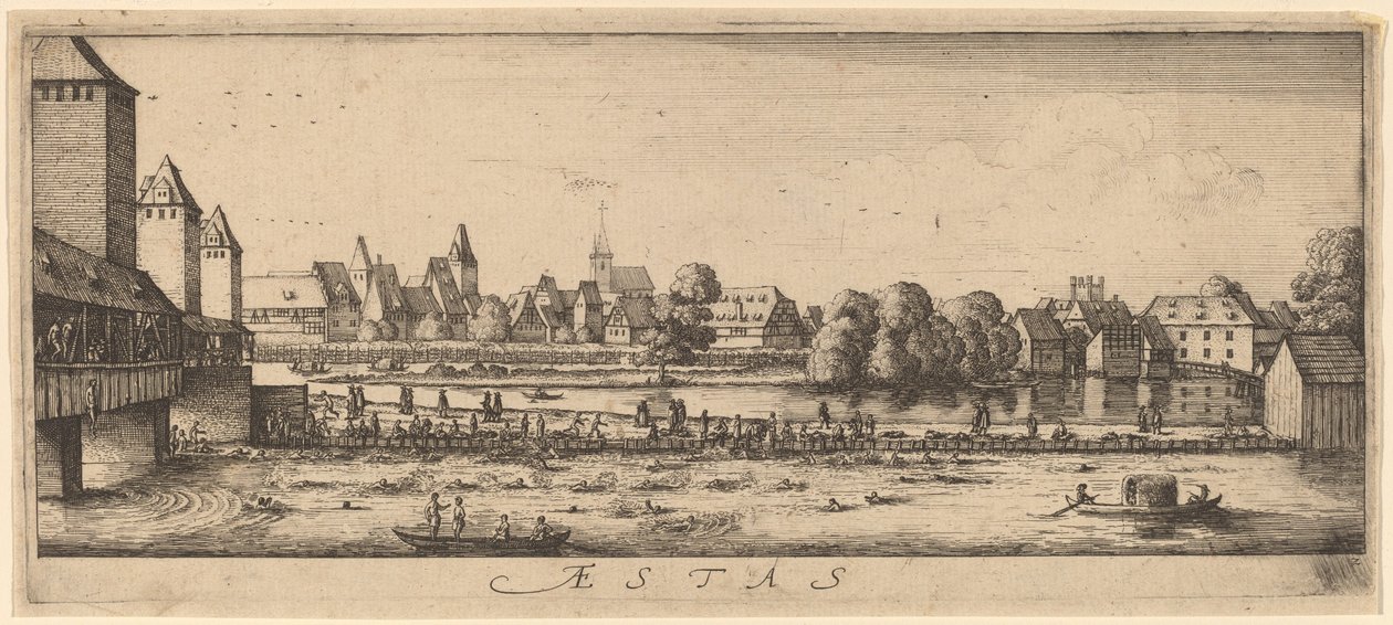 Zomer: De badplaats door Wenceslaus Hollar