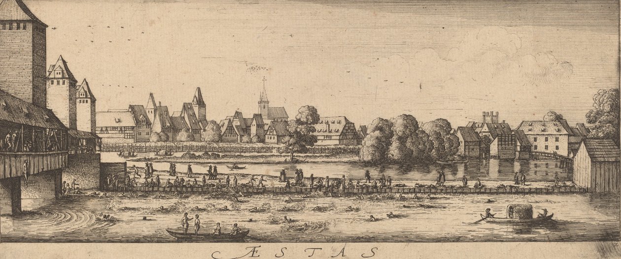 Zomer: De Badplaats, ca. 1628-1629 door Wenceslaus Hollar