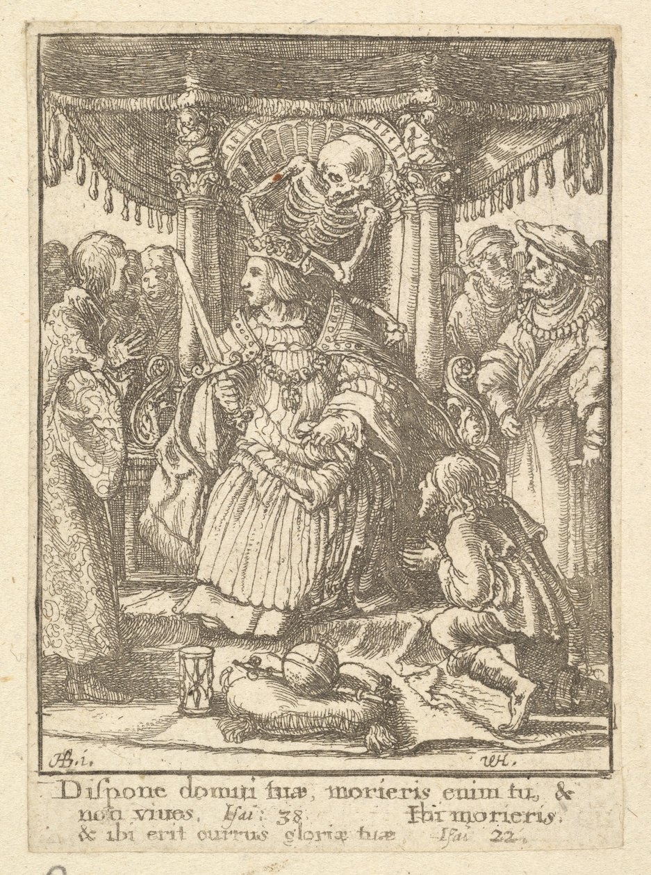 De keizer, uit De dans van de dood, 1651 door Wenceslaus Hollar