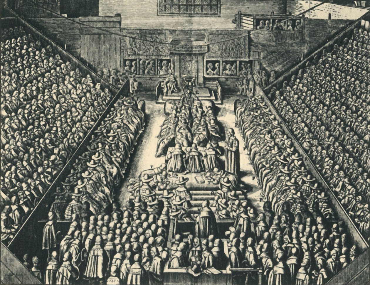 Het proces van de Graaf van Strafford in Westminster Hall, 1641, 1947 door Wenceslaus Hollar