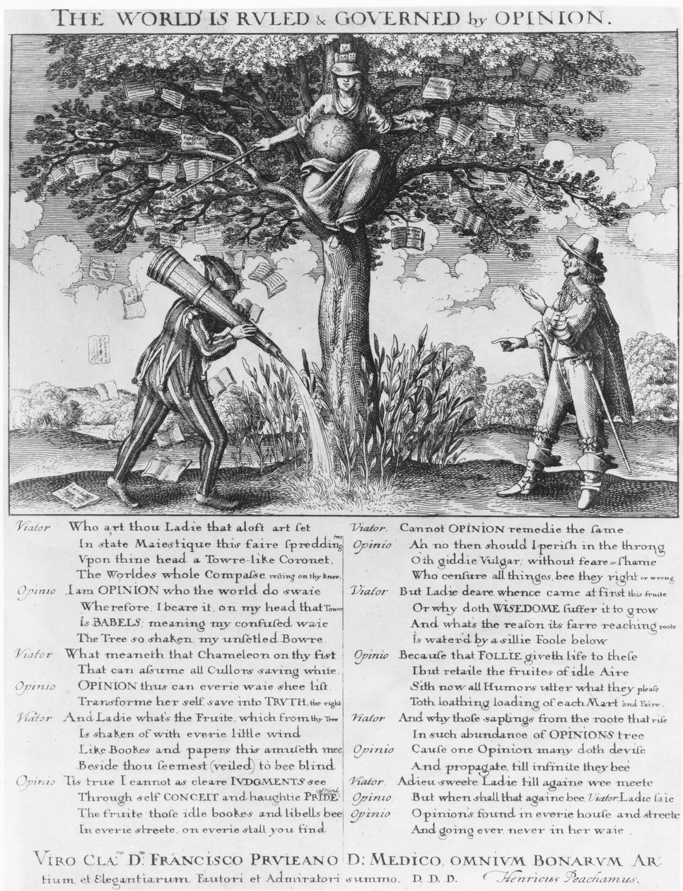 De wereld wordt geregeerd en bestuurd door mening door Wenceslaus Hollar