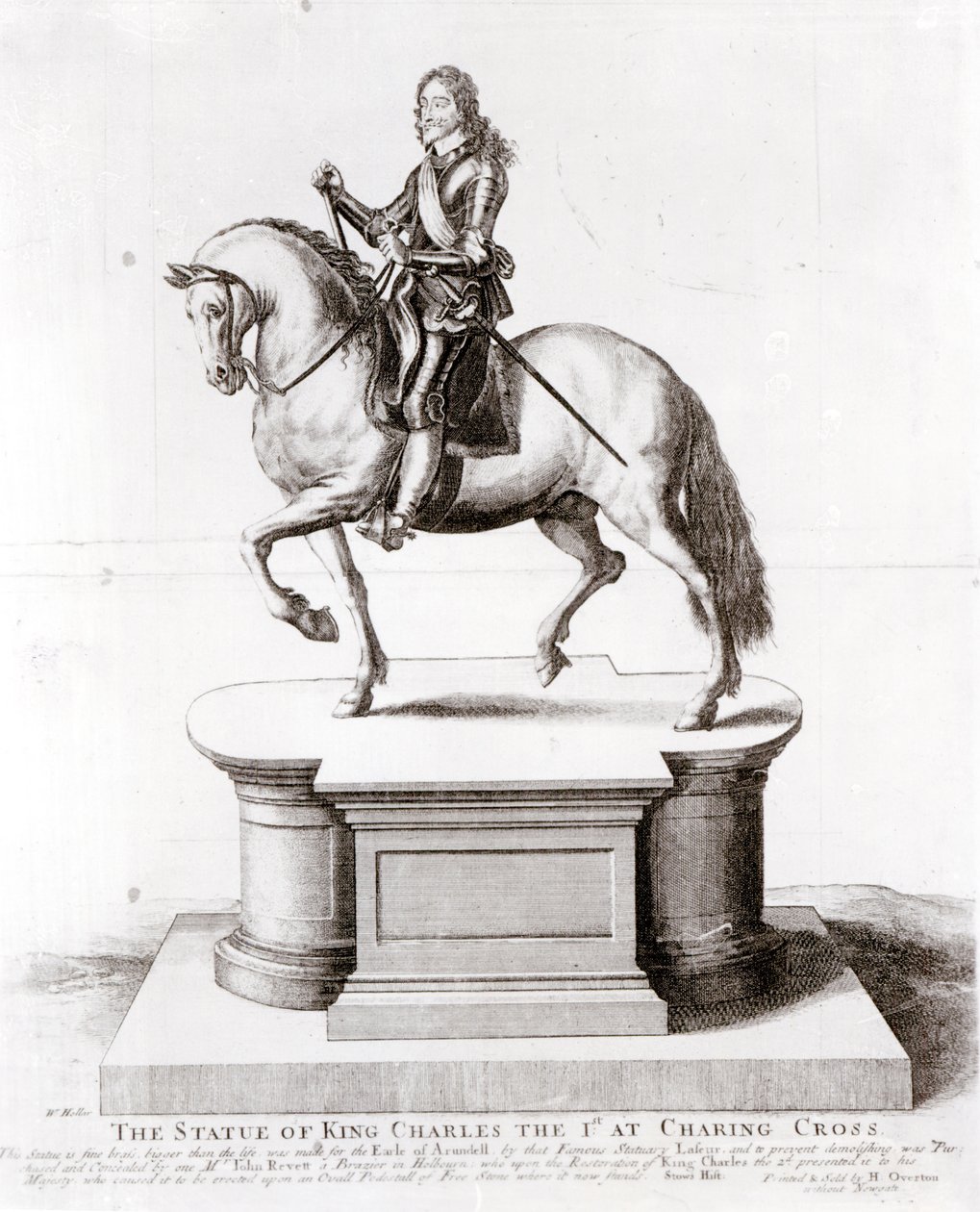 Het standbeeld van koning Karel I bij Charing Cross door Wenceslaus Hollar