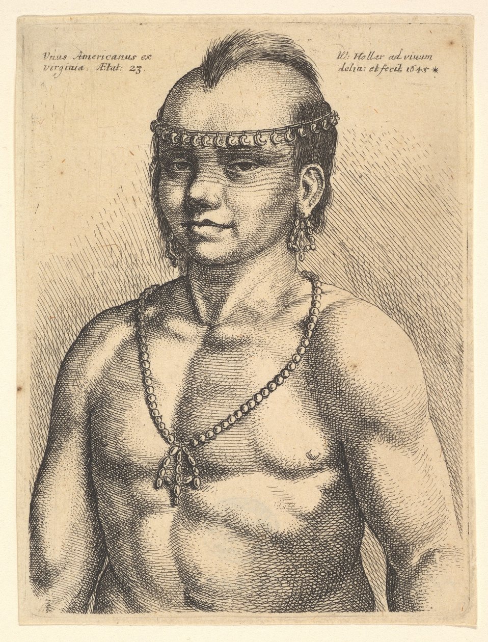 Unus Americanus ex Virginia (Een Amerikaan uit Virginia) door Wenceslaus Hollar