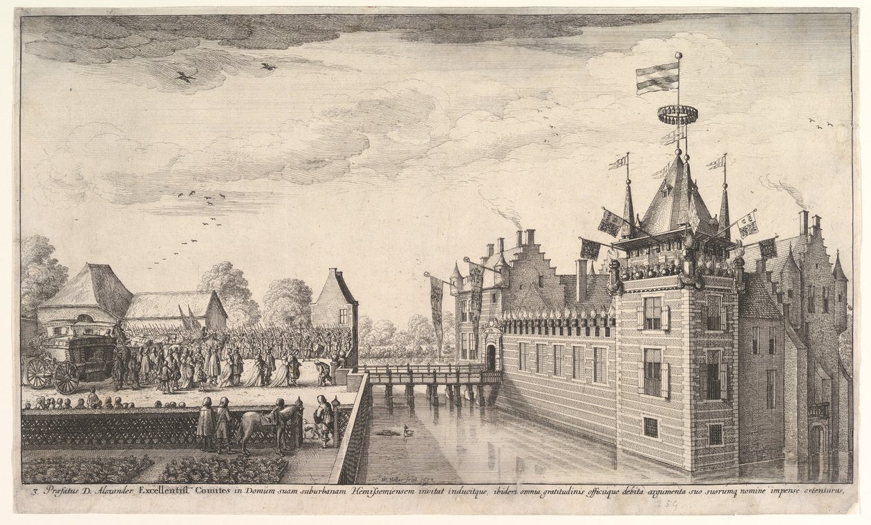 Bezoek aan A. Roelants, 1650 door Wenceslaus Hollar