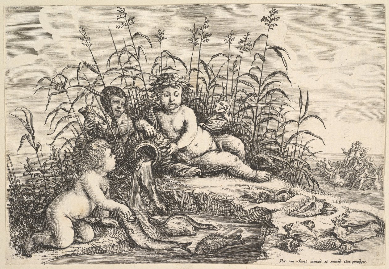 Water De vier elementen, ca. 1647 door Wenceslaus Hollar