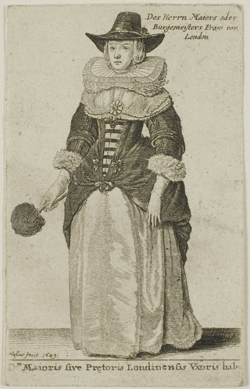 Vrouw van de Burgemeester van Londen door Wenceslaus Hollar